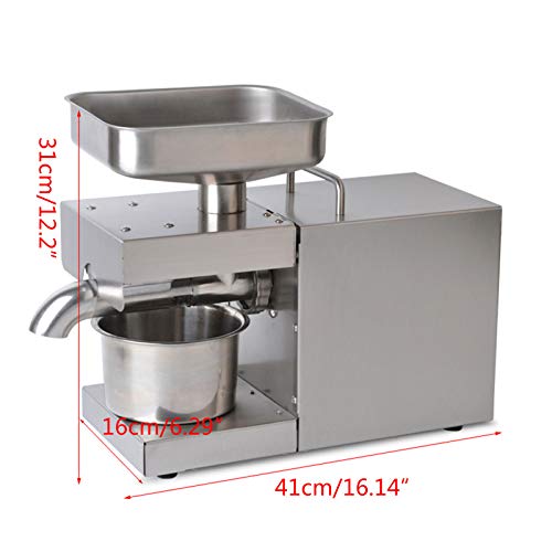WSIKGHU Máquina de prensa de aceite automática de 600 W, extractor de aceite doméstico, extractor de prensa, extracción de aceite comercial, extractor de oliva, 220 V, enchufe de la UE