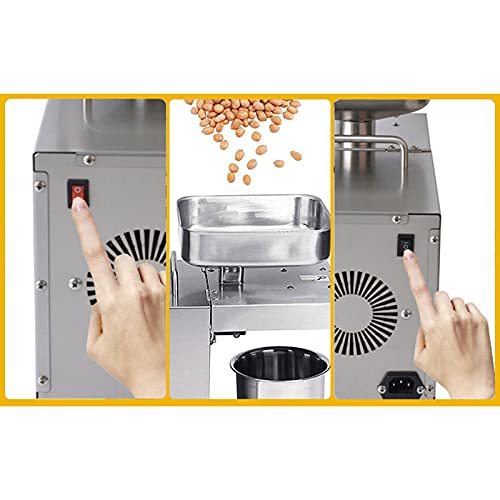 WSIKGHU Máquina de prensa de aceite automática de 600 W, extractor de aceite doméstico, extractor de prensa, extracción de aceite comercial, extractor de oliva, 220 V, enchufe de la UE