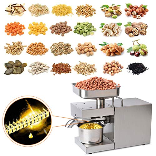 WSIKGHU Máquina de prensa de aceite automática de 600 W, extractor de aceite doméstico, extractor de prensa, extracción de aceite comercial, extractor de oliva, 220 V, enchufe de la UE