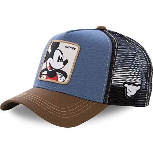 WULIAN Brand Pink Panther Snapback Cotton Baseball Cap Hombres Mujeres Hip Hop Dad Mesh Hat Trucker Hat Dropshipping, Mickey Blue