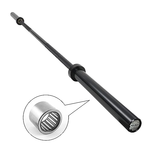 wuuhoo® barra de pesas Chuck - 220cm barra olímpica 50mm a 450KG, levantamiento de pesas 20KG peso muerto, mancuerna galvanizada negra, mango moleteado - material de fitness para el hogar
