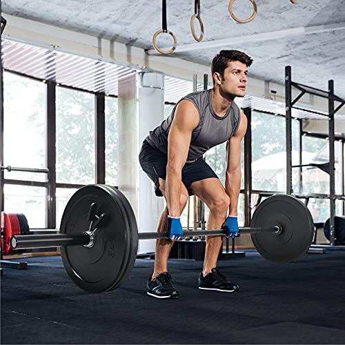 wuuhoo® barra de pesas Chuck - 220cm barra olímpica 50mm a 450KG, levantamiento de pesas 20KG peso muerto, mancuerna galvanizada negra, mango moleteado - material de fitness para el hogar