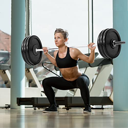 wuuhoo® barra de pesas Henry - 180cm / 150 cm / 120 cm barra de pesas 25mm, barra de acero cromado con cierre de estrella - equipo de fitness para el hogar, capacidad 70 kg - 90 kg 150 cm