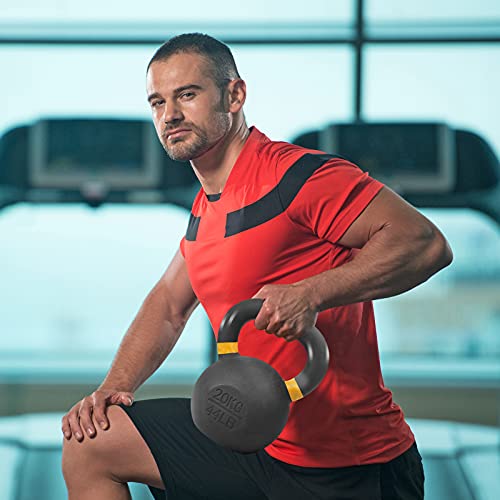 wuuhoo® Pesa Rusa Rocky Kettlebell 4kg - 28kg de Hierro Fundido Macizo con Recubrimiento de Polvo, Peso de Hierro Fundido, mancuerna de balanceo para su Entrenamiento de Fuerza -
