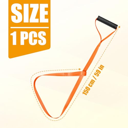 XIHIRCD Deer Drag, Cuerda para Tirar de Ciervo, con Asa de Fácil Agarre y Autobloqueo Arnés de Arrastre para Ciervo Accesorios para Caza de Hombres (Naranja)