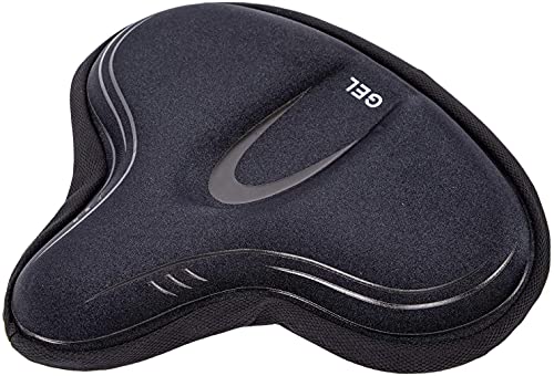YBEKI Funda para Asiento De Bicicleta Estática, Cómodo Cojín Grande para Silla De Bicicleta Relleno De Gel y Espuma De Alta Densidad, Cojín para Silla De Bicicleta Más Elástico y Suave (Negro)