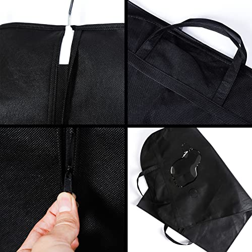 1 Bolsa de polvo de traje, cubierta de polvo, bolsa de tela, chaqueta de traje; Para trajes, chaquetas, chaquetas, esmoquines reutilizables bolsa de ropa de cremallera completa negra (60 * 100)