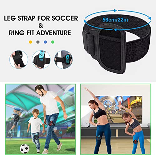 10 en 1 Switch Sport Accesorios de Juego, Kit de Accesorios para Juegos Nintendo Switch: Palo de golf para Mario Golf, Raquetas de Tenis/Bádminton, Correas para Piernas de Fútbol, Muñequeras de Baile