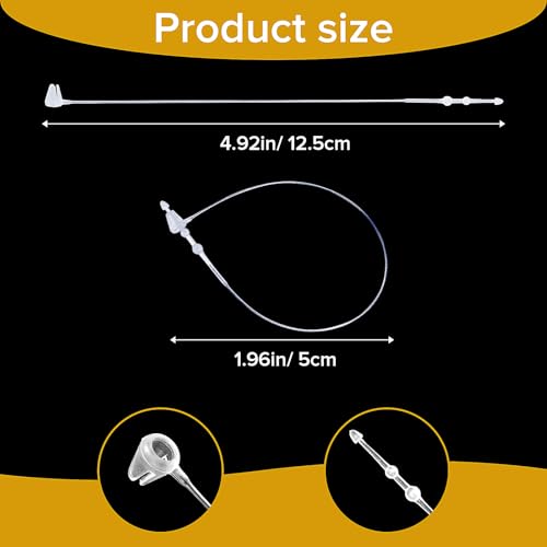 1000 bridas blancas, 125 × 3 mm, bridas transparentes, sujetacables transparentes para etiquetado estándar, transparente, lazo de seguridad para organizador de cables, gestión