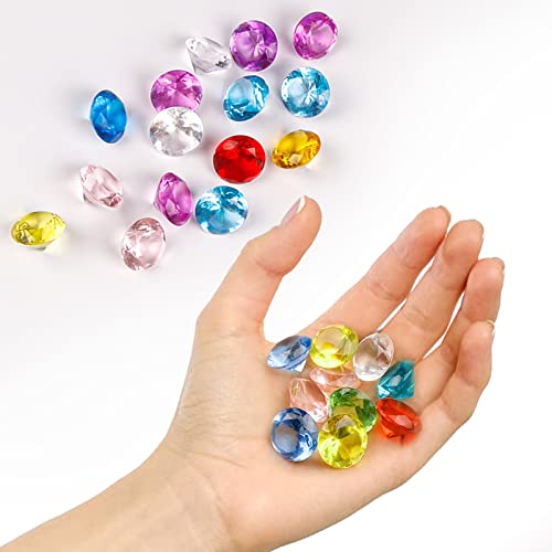 110 piezas Diamantes de Cristal Piedras Decorativas,20mm Piedras Decorativas para Jarrones,Piedras Colores Cristales para Manualidades,Gemas de Cristal Decor Mesa,Búsqueda del Tesoro Pirata para Niños