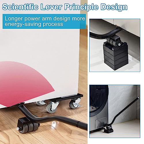 16 Piezas Juego Ruedas para Muebles Pesados, 400KG Elevador Muebles, Ruedas para Mover Muebles con Palanca y Plataforma Elevadora, para Colocar Muebles y Mover Mercancías