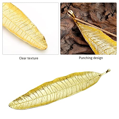 2 insertos de incienso de hoja de banian de metal, insertos de incienso de hojas grandes, insertos de incienso de hoja de metal, insertos de incienso para el hogar, insertos de incienso de aleación