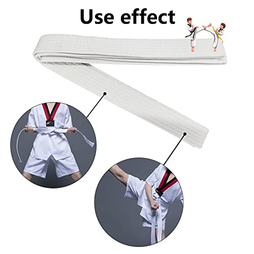 2 piezas Cinturón blanco de taekwondo,Cinturón de judo Aikido，cinturón de judo cinturón de karate，Cinturón de Karate Taekwondo para Artes Marciales， Taekwondo Cinturón，Cinturón de judo de karate