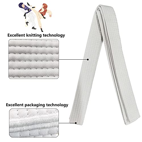 2 piezas Cinturón blanco de taekwondo,Cinturón de judo Aikido，cinturón de judo cinturón de karate，Cinturón de Karate Taekwondo para Artes Marciales， Taekwondo Cinturón，Cinturón de judo de karate