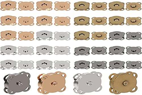 20 botones magnéticos de 14 mm/18 mm, para costura, cierre magnético, botones redondos para bolsos, ropa, 4 colores (4 colores de 18 mm)