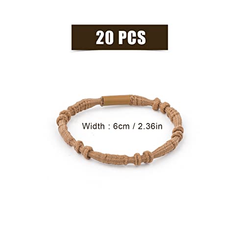 20 Uds Boho Lazos para el Cabello para Mujeres Hombres, Bracelet Hair Ties Gomas de Pelo para Cola de Caballo Pulseras Elásticos para el Cabello Grueso/Medio/Largo (4 Estilos, 10 Colores)