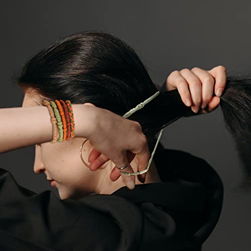 20 Uds Boho Lazos para el Cabello para Mujeres Hombres, Bracelet Hair Ties Gomas de Pelo para Cola de Caballo Pulseras Elásticos para el Cabello Grueso/Medio/Largo (4 Estilos, 10 Colores)