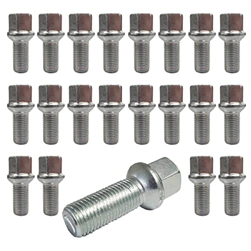 20pcs rueda perno bola cintura R13 M14 x 1.5 27mm compatible con Seat Alhambra, Seat Altea, Seat Cordoba, Seat Exeo, Seat Ibiza, Seat León, Seat Toledo