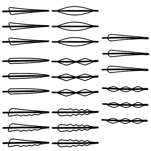 24Pcs Pinza Para el Cabello, Pinzas de Pelo Geométricas de Metal, 8 Estilos de Horquillas para Niñas y Mujeres
