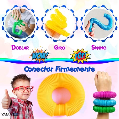 24Pcs Tubos Sensoriales Niños - Juguetes Sensoriales Autismo - Fidget Toy - Juego Tubos Niños - Tubos Moldeables Niños. (24pcs)