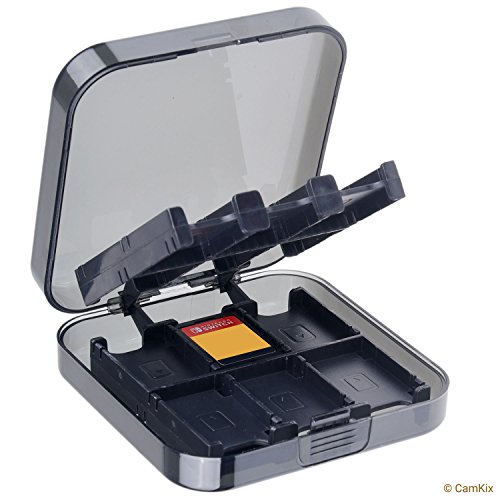 2X CamKix Funda de Juego Compatible con Nintendo Switch - para hasta 48 Juegos de conmutador Nintendo - Organizador de Tarjeta de Juego - Contenedor de Viaje - 2X Funda Dura con 24 Insertos