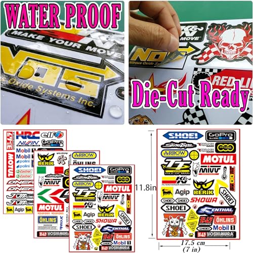 3 Fotos Pegatinas Moto Pegatinas Motocross de Kit de Motocicleta Pegatinas para Cascos de Moto de Casco Son Adecuadas para Motocicletas, Vehículos Eléctricos