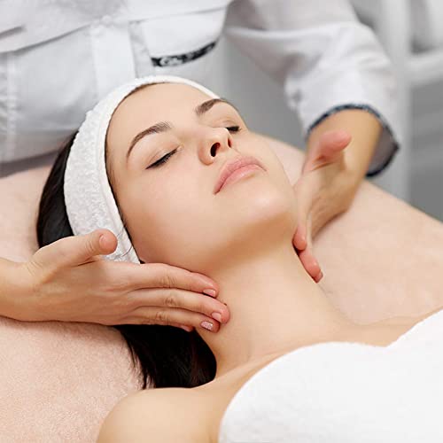3 Piezas Diadema de Maquillaje,Pelo banda para maquillaje,Diadema Toalla Ajustable Pelo Banda,Diadema para lavado de cara,spa, belleza(Blanco)