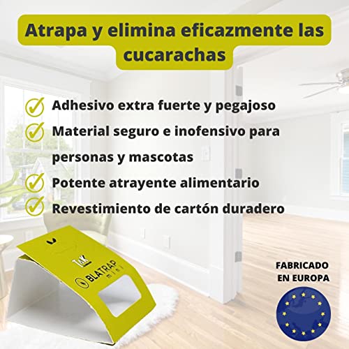 30 PCS - Trampas para Cucarachas Adhesivas Extra-Fuertes Profesional con Atrayente Alimentario para la casa - Sin Veneno ni Biocidas - Fabricadas en Europa - (30 Unidades)