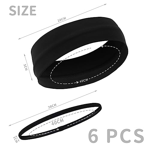 4 gomas para el pelo negras, diademas para correr, fitness, yoga, bandas para la cabeza para absorber el sudor, adecuadas para correr, yoga, deportes de fitness