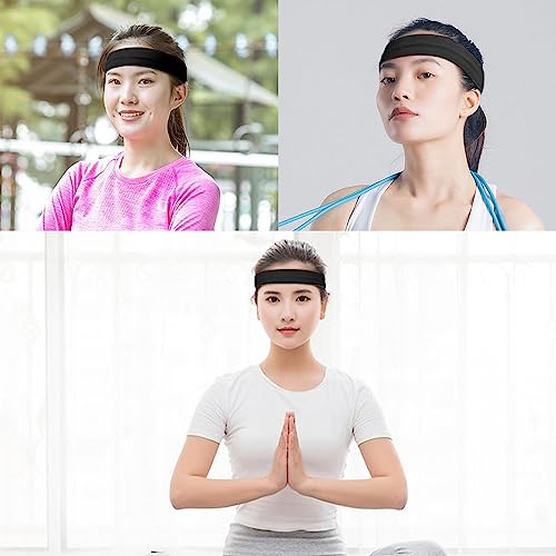 4 gomas para el pelo negras, diademas para correr, fitness, yoga, bandas para la cabeza para absorber el sudor, adecuadas para correr, yoga, deportes de fitness