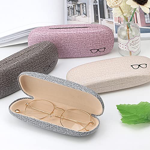 4 Piezas Fundas Gafas Rigidas, Organizador de Gafas para Almacenar Gafas de Lectura, Gafas Ópticas, Gafas de Sol, Gafas de Visión Corta (Morado + Albaricoque + Marrón + Gris)