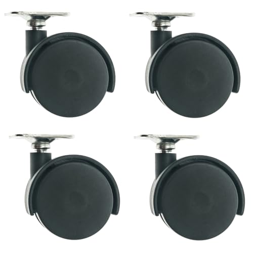 4 Ruedas para muebles giratorias con pletina de acero diámetro 40mm 30kg de carga por rueda