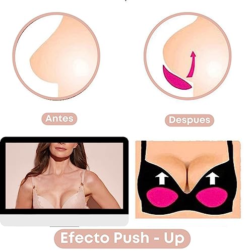 6 pcs de Relleno Sujetador Push up. Almohadillas Sujetador Invisible Que Realzan los Pechos. Relleno Sujetador Deportivo, Bikinis, Lenceria, Mastectomia. 3 Efecto Bra. ALBURANⓇ (Negro-Blanco-Beige)