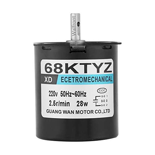 68KTYZ AC 220V 28W Motor Síncrono, Motor síncrono de Imán Permanente Ajustable CW/CCW 2.5RPM Motor Eléctrico Pequeño de Baja Velocidad para Asador Giratorio