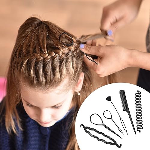 6pcs Accesorios de Peinado, Set de Peinado, Hair Styling Accessories, Set de Diseño de Cabello para Braid Cabello Trenzado Peinado Clips Herramientas para Diseño Niñas Mujeres
