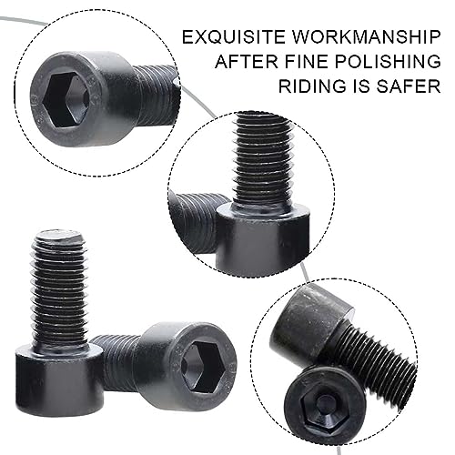 AAED 10 PCS M5 x 20 mm Tornillos para Bicicleta Tornillo De Aleación De Titanio Tornillo De Fijación para La Potencia De La Bici Pernos de Vástago de Bicicleta con Arandelas (negro)