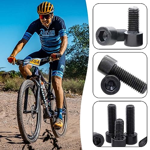 AAED 10 PCS M5 x 20 mm Tornillos para Bicicleta Tornillo De Aleación De Titanio Tornillo De Fijación para La Potencia De La Bici Pernos de Vástago de Bicicleta con Arandelas (negro)