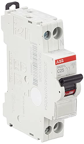 Abb-entrelec sn201l-c25 - Interruptor automático magnetotermico, blanco y rojo, estándar