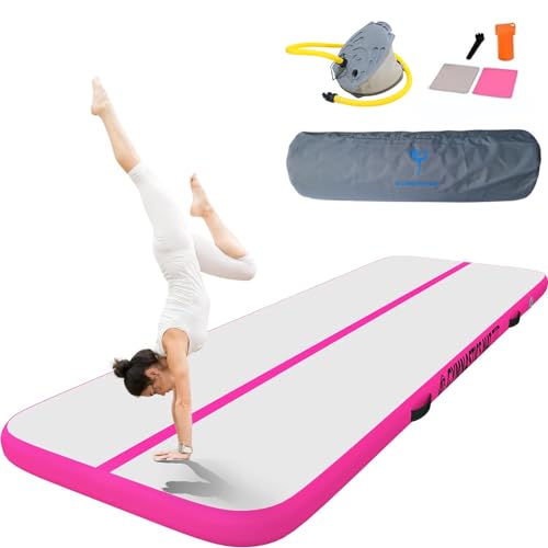 A&BBOARD Tapis de Tumbling, Tapis de gymnastique avec pompe à air, Tapis d'entraînement avec sac de transport, Tapis de gymnastique pour la maison, l'extérieur, le yoga