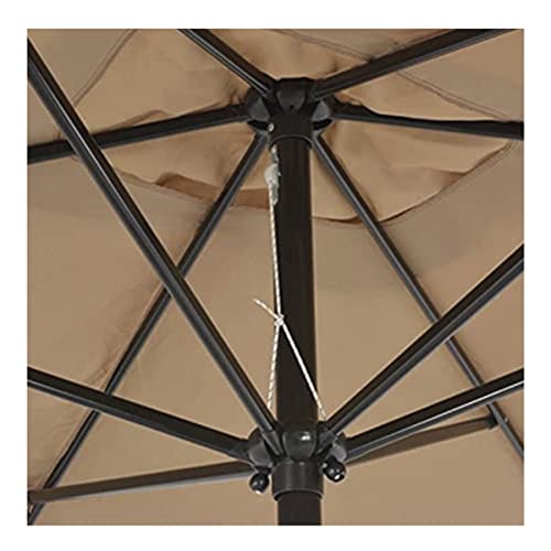 Acomoda Textil – Sombrilla de Jardín con Forro Anti UV. Parasol de Aluminio con Manivela, Toldo Octogonal 3 M Ø para Terrazas y Patios 244 x 300cm. (Beige)
