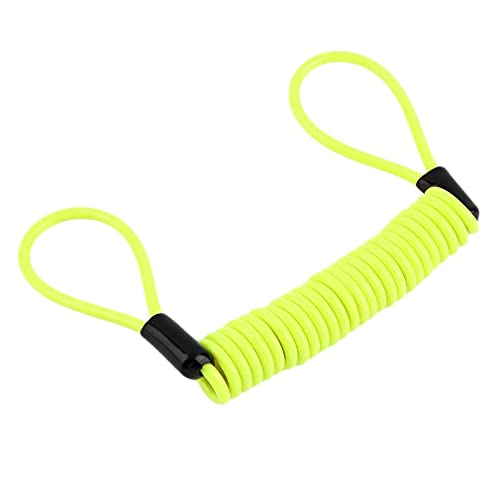 ACTECOM Cable Enrollado para candado de Moto recordatorio para candados de Moto Espiral para Motos Cable para candado de Moto (Amarillo)