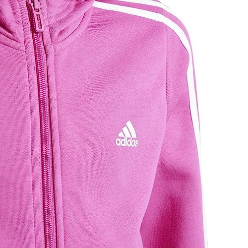 adidas Camiseta Deportiva con Capucha para niña, Fucsia/Blanco Semilúcido, 14-15 Años