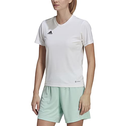 adidas Entrada 22 Jersey Camiseta de Mangas Corta, Mujer, Blanco, L