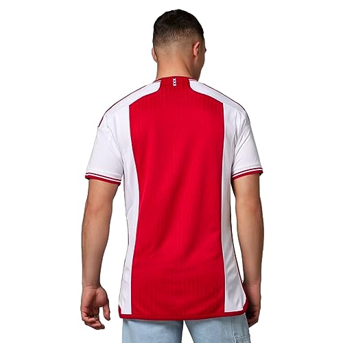 adidas Home AJAX Amsterdam Camiseta de fútbol Manga Corta, Blanco/Rojo Gordo, Small para Hombre