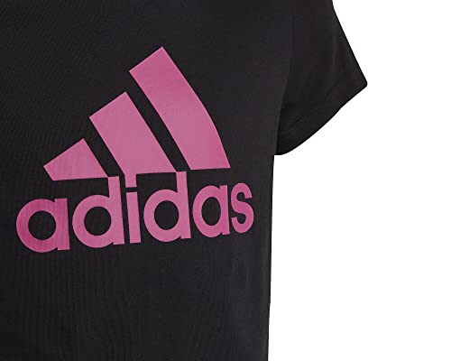 adidas Niñas T-Shirt (Short Sleeve) G Bl T, Black/Semi Lucid Fuchsia, IC6122, 170