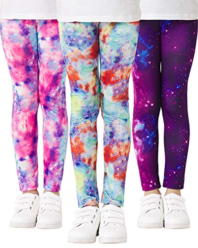 Adorel Leggings Estampado Largos Pantalón Niña Pack de 3 Vía Láctea 8-9 Años (Tamaño del Fabricante 75)