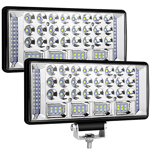 Afaneep Faros de Trabajo LED, 2 PCS Faros de Trabajo LED Para Tractor 9" 304W 33,200LM 6000K Focos de Coche IP68 Impermeable Potentes Faros LED Trabajo Para Camión Moto Barco SUV-Garantía de 2 Año