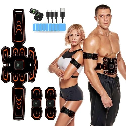 AILEDA Electroestimulacion, Electroestimulador Muscular Abdominales, EMS Estimulación, Cinturón Muscular Abdominal, Estimulación Muscular para Fortalecer y regenerar los músculos Abdominals