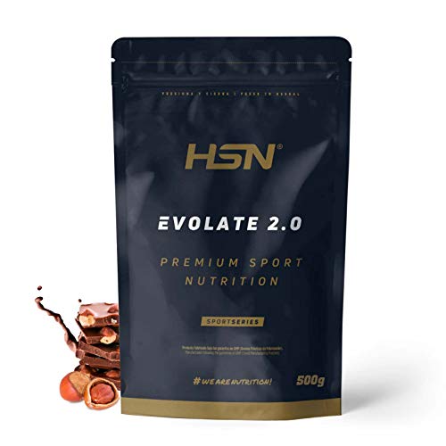 Aislado de Proteína de Suero de HSN Evolate 2.0 | Sabor Chocolate Avellanas 500 g = 16 Tomas por Envase | Whey Protein Isolate CFM + Enzimas Digestivas | No-GMO, Vegetariano, Sin Gluten ni Soja