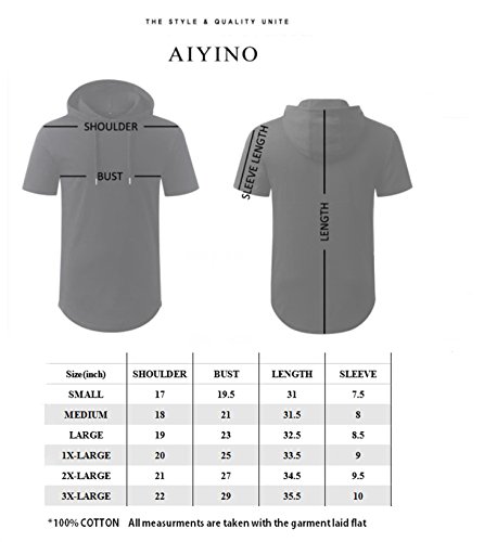 Aiyino Sudadera con Capucha de Color Liso para Hombre,Algodón Puro,Ligero,Suave,Transpirable,Fitness Sports Hoodie,Moda Hip Hop Sudadera (Manga Corta XL Blanco)